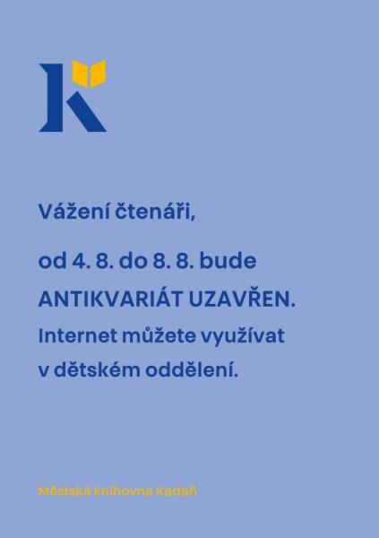 Antikvariát na 14 dní uzavřen
